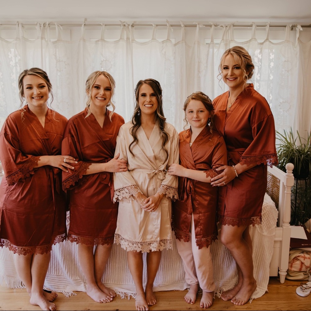 Cinnamon colored silk robes PLUS SIZE